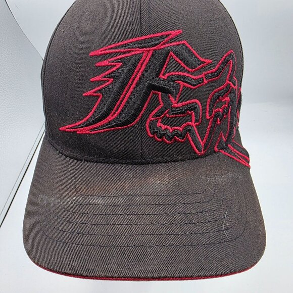 Fox Racing Mens L/XL Black Red Embroidered Baseball Hat Casual Cap Motorcycles - Picture 9 of 9